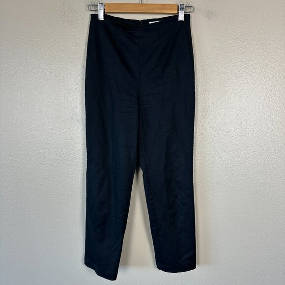 Reformation Straight Leg Pants Women's Size 2P Sustainable Stretch Cropped Black - Picture 3 of 6